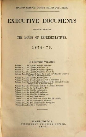 House documents. [276,13.] 1874/75 = Congress 43, Sess. 2