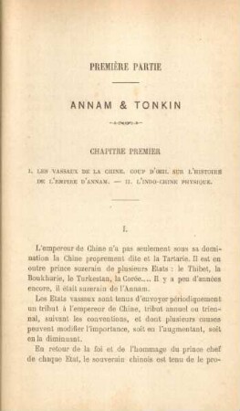 Prèmier partie - Annam & Tonkin