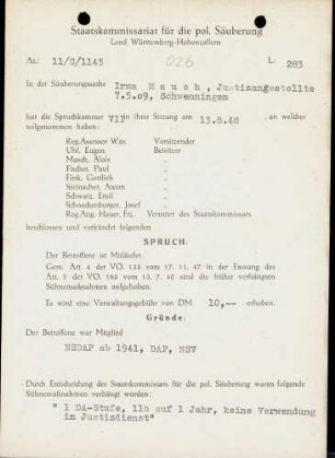 Mauch, Irma
