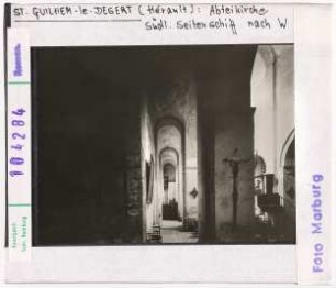 Saint-Guilhem-le-Désert: Abteikirche, Südliches Seitenschiff nach Westen