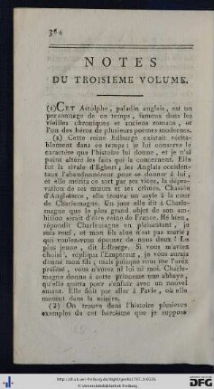 Notes Du Premier Volume.