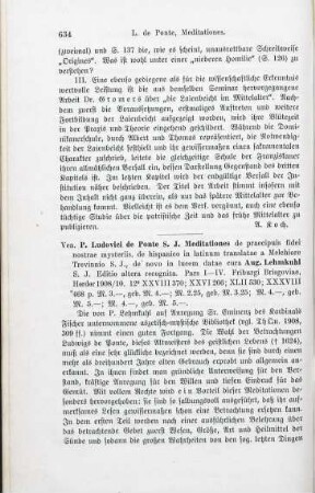 634-635 [Rezension] Puente, Luis de la, Meditationes de praecipuis fidei nostrae mysteriis, Pars I-IV