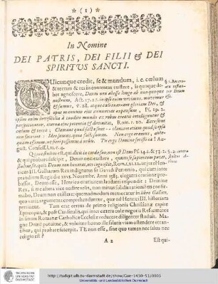 In nomine dei patris, dei filii & dei spiritus sancti
