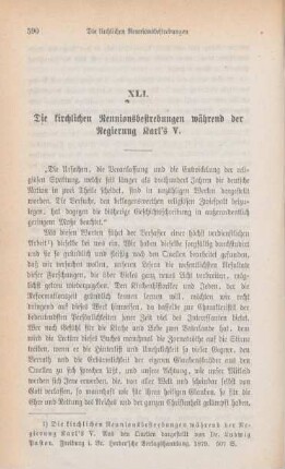 590-618 Die kirchlichen Reunionsbestrebungen während der Regierung Karl's V.