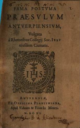 Fama Praesulum Antverpiensium vulgata