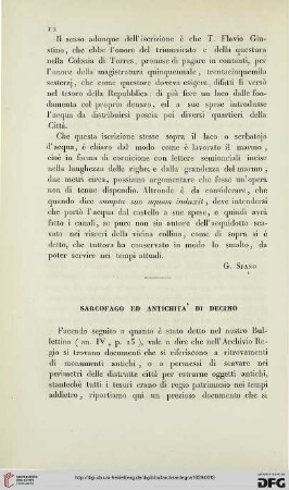 5: Sarcofago ed antichità di Decimo