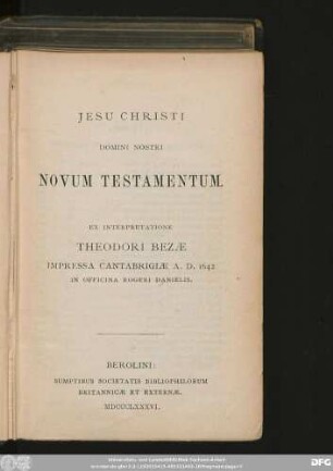 Jesu Christi Domini Nostri Novum Testamentum