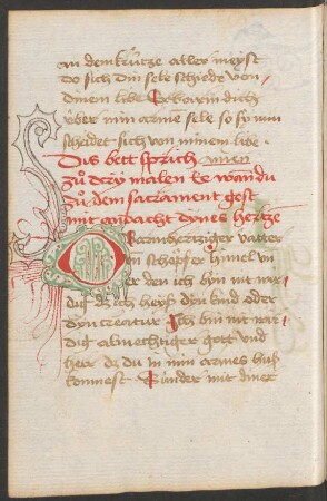 Fleuronnée-Initiale O (mit ergänztem Rankenausläufer, Federzeichnung)