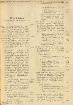 179. Sitzung. Donnerstag den 25. November 1920