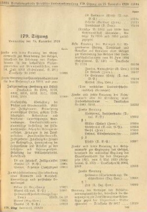 179. Sitzung. Donnerstag den 25. November 1920