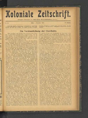Nr. 23. Berlin, 1. Dezember 1909. 10. Jahrgang