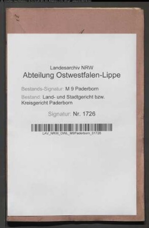 Erblasser: Oebbeke, Witwe; Ehepartner: Oebbeke, Johann: