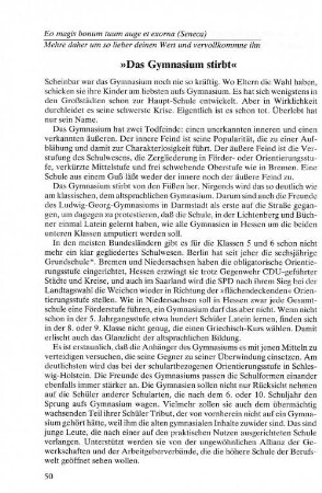 "Das Gymnasium stirbt"