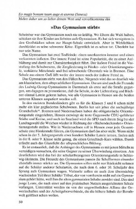 "Das Gymnasium stirbt"