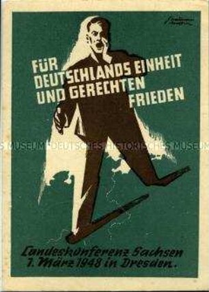 Postkarte zur sächsischen Landeskonferenz für Einheit und gerechten Frieden
