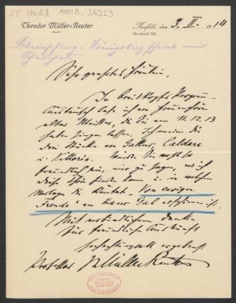 Brief an Margarethe Dessoff : 03.02.1914