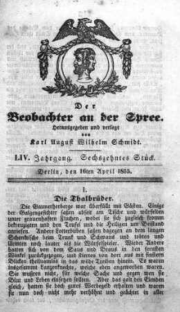 16. Stück, 16. April 1855