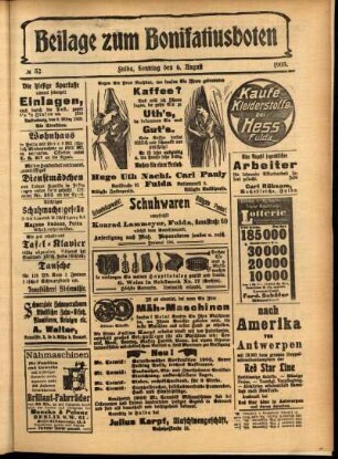Zweite Ausgabe vom Sonntag, den 06. August 1905.