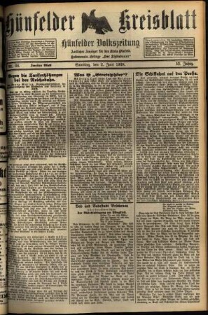 Zweite Ausgabe vom Samstag, den 02. Juni 1928.