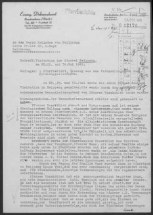 Neipperg: Visitationsbericht mit Pfarrbericht 1961