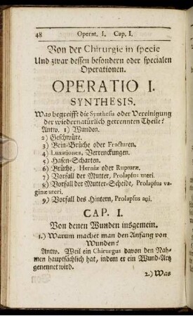 Cap. I. Von denen Wunden insgemein.