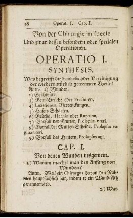 Cap. I. Von denen Wunden insgemein.
