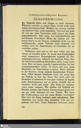 Siebenunddreißigstes Kapitel: Kriegsfreiwillige