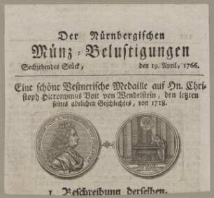 Bildnis des Christoph Hier. Voit. A. Wendelstein