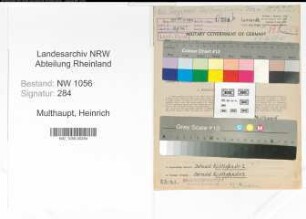 Entnazifizierung Heinrich Multhaupt , geb. 23.08.1898 (Lokfuehrer)
