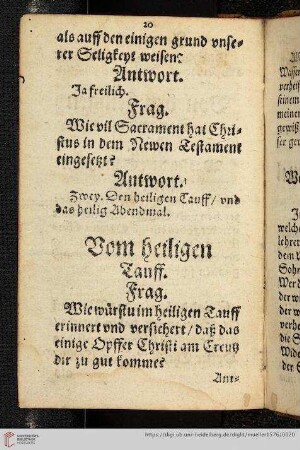 Vom heiligen Tauff