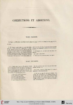 Corrections et additions
