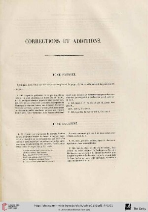 Corrections et additions