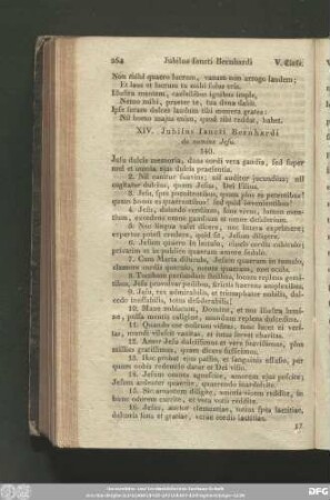 XIV. Iubilus sancti Bernhardi de nomine Iesu.