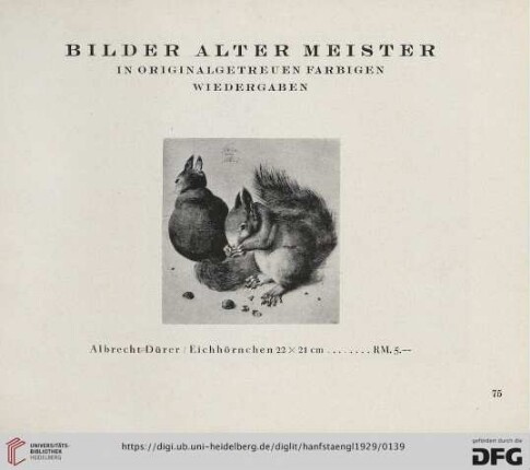 Bilder alter Meister in originalgetreuen farbigen Wiedergaben