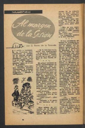 Al margen de la sesión : Parlamentarias
