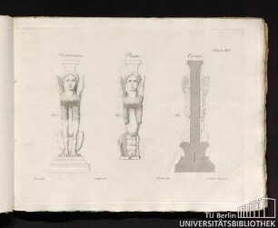 Planche XIII. Restauration. Ruine. Coupe. Fig. 2. Fig. 3. Fig. 1. Pesenti del. supplement. Ferrari fig. gravé par Acquaroni.