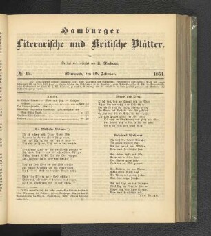 No. 15. 19. Februar 1851