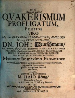 Quakerismum Profligatum