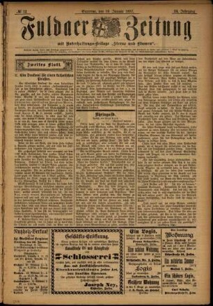 Zweite Ausgabe vom Samstag, den 16. Januar 1897.