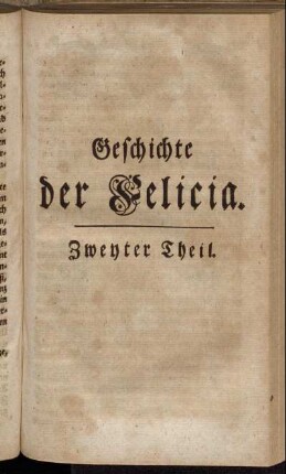 Geschichte der Felicia. Zweyter Theil.