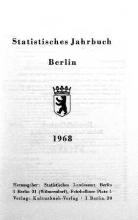 1968: Statistisches Jahrbuch