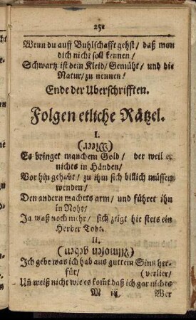 Folgen etliche Rätzel.