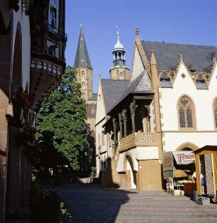 Goslar. Rathaus. Südseite mit Freitreppe zum Ratssaal von Nordwesten