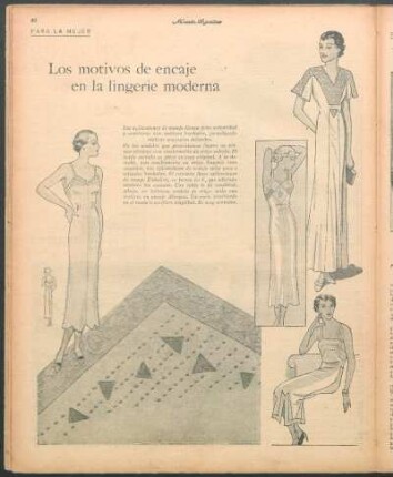 Los motivos de encaje en la lingerie moderna [Dibujos] : Para la mujer