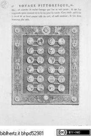 Voyage pittoresque ou description des royaumes de Naples et de Sicile. 4 Bde., 3. Band, Seite 98: Tafel mit Medaillen