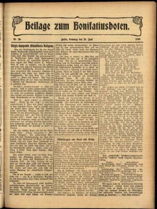 Zweite Ausgabe vom Sonntag, den 28. Juni 1908.