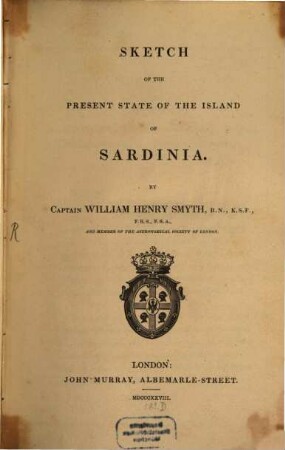 Sketch of the present state of the Island of Sardinia