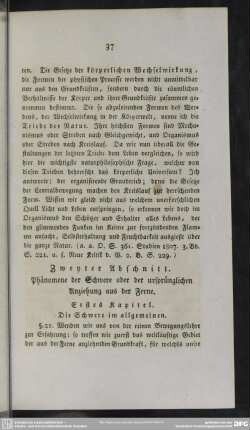 Zweyter Abschnitt. Phänomene der Schwere oder der ursprünglichen Anziehung aus der Ferne