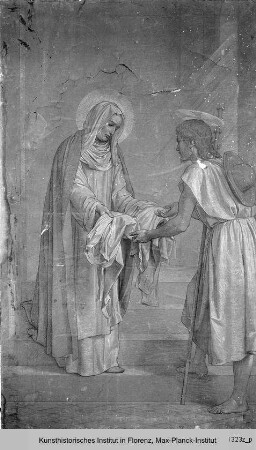 Studie für "Die heilige Katharina von Siena schenkt Jesus in Gestalt eines Bettlers einige Kleidungsstücke" - Studie für "Die hl. Katharina v. Siena schenkt Jesus in Gestalt eines Bettlers einige Kleidungsstücke"