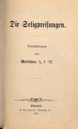 Die Seligpreisungen